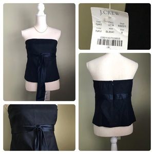 J. Crew Black Bustier Strapless Top